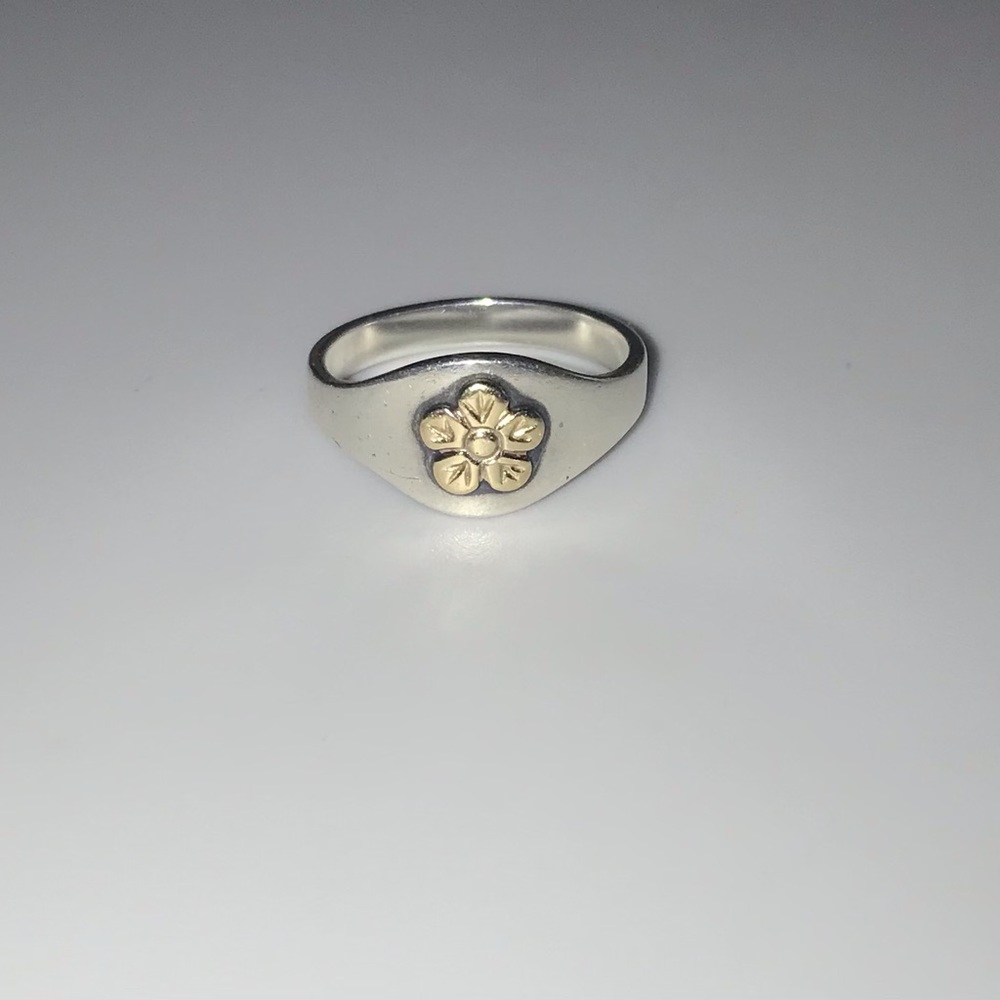 James Avery Sterling Silver 14k Gold Ring sz 6